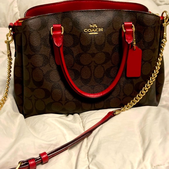 COACH Rowan Satchel signature canvas crossbody purse - Picture 1 of 6